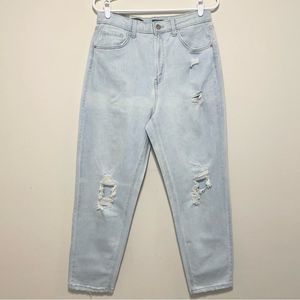 Wild Fable Light Blue Wash Denim Distressed Highest Rise Mom Jeans NWT